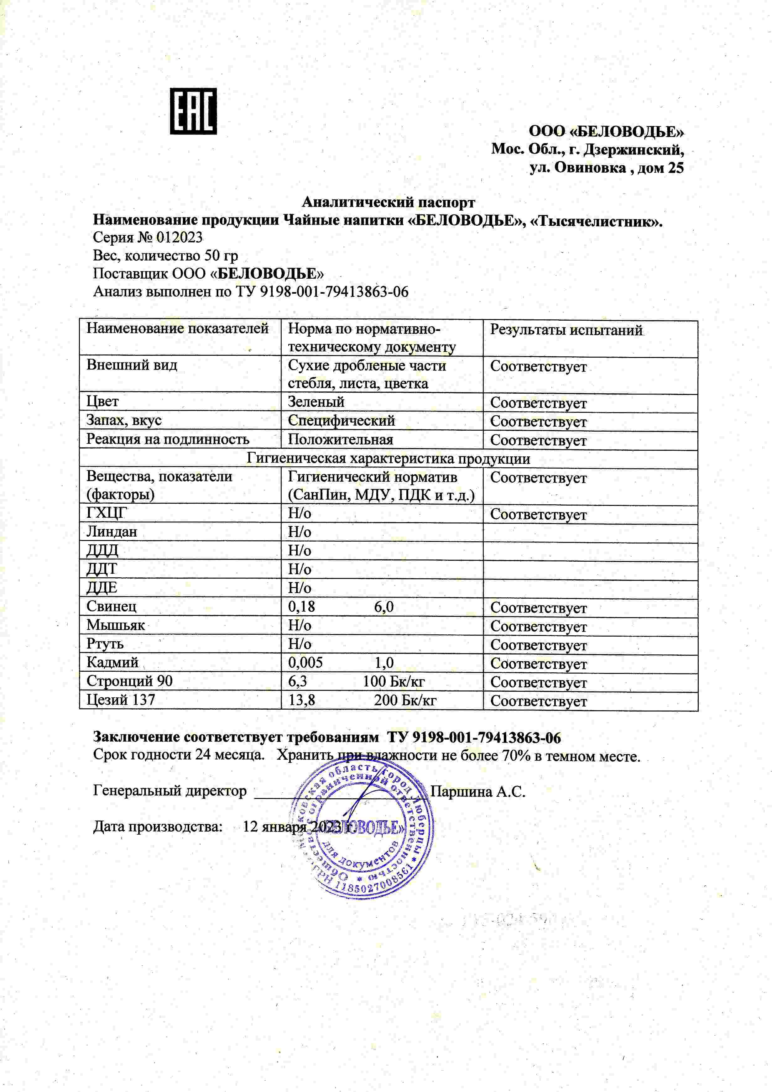 Паспорт №012023